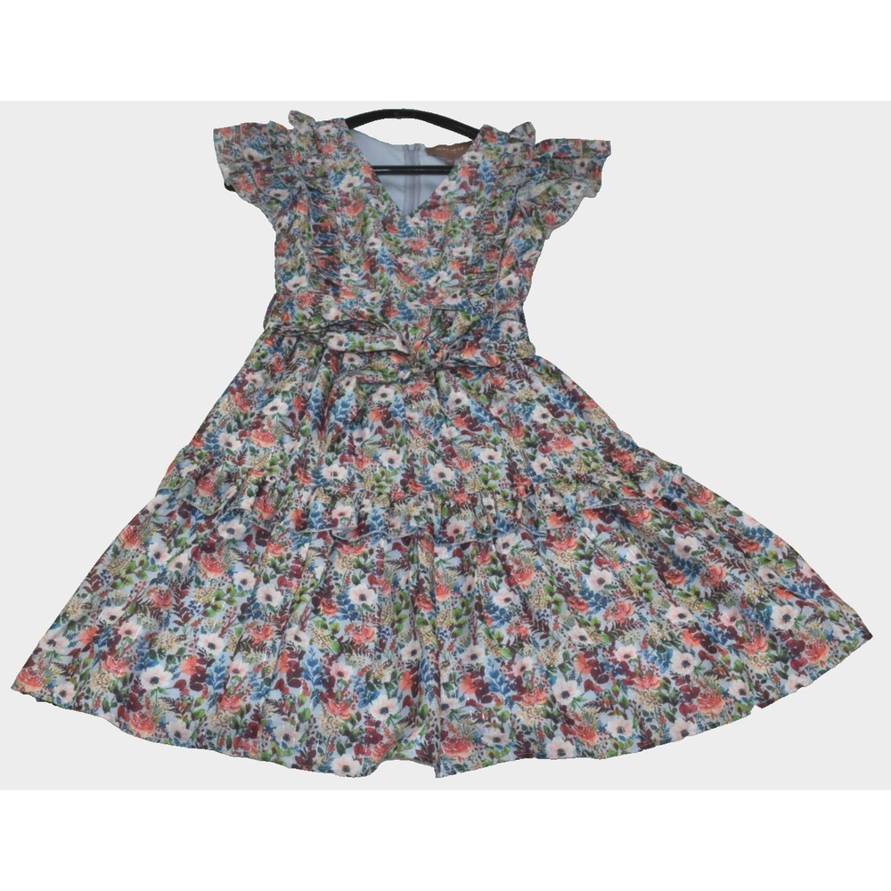 Jessakae Collection Women Mini Dress Sz XXS Floral Tiered Ruffle Preppy Cottage